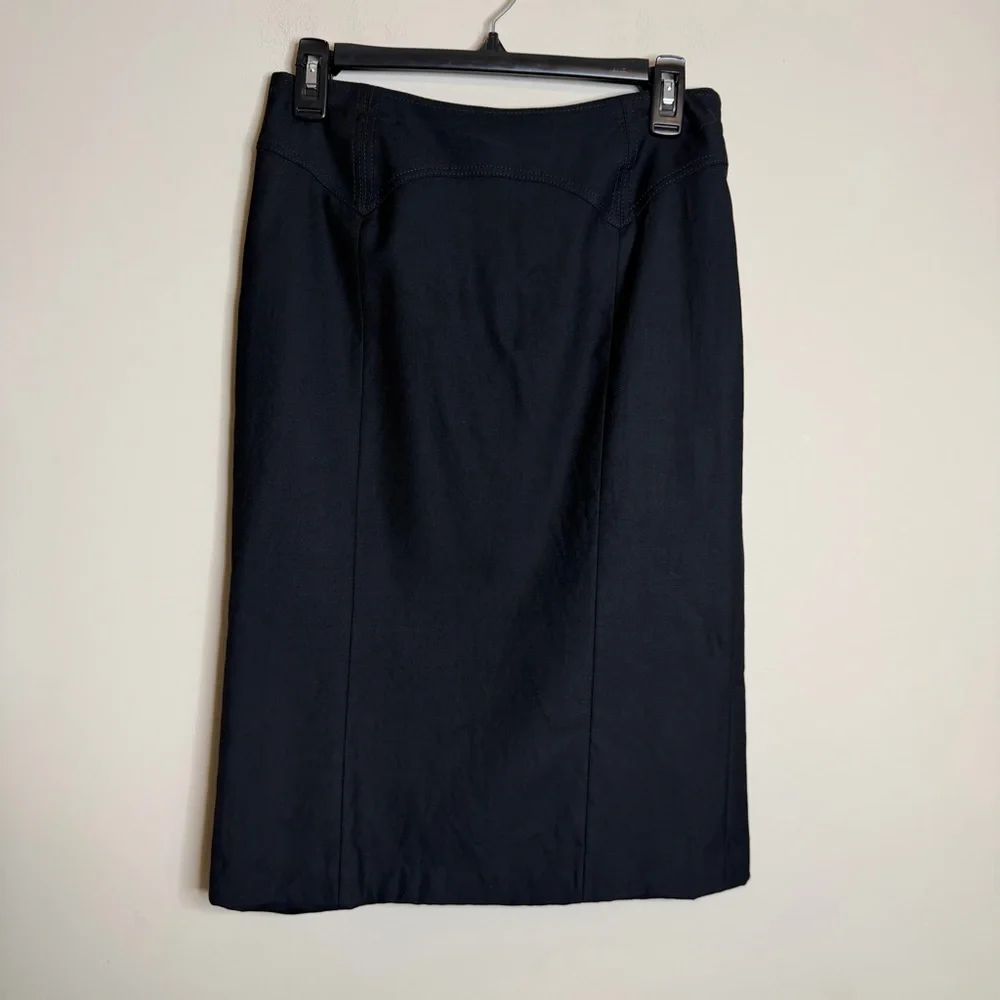 Gianni Versace Vintage Elegant Black Pencil Skirt Size 42 US 6